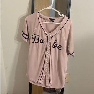 Faux Pink “Babe” Baseball Jersey